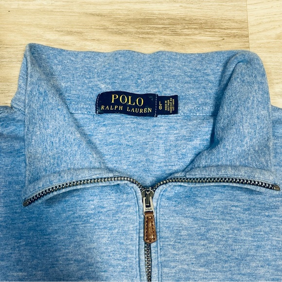 Ralph Lauren Men's Blue quarter Zip-Up Sweater viscose blend sz L - Picture 2 of 10